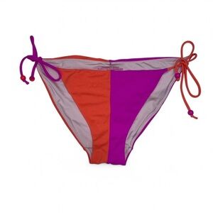 Victoria’s Secret Swim Orange Fuchsia Color Block Bikini Bottom L